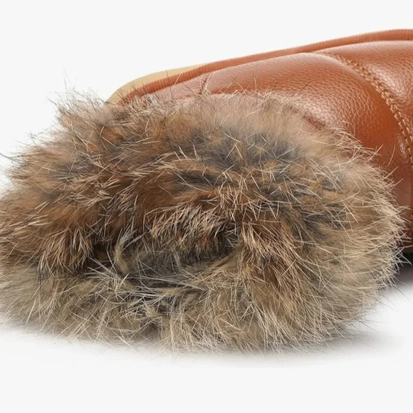 Comfy Kids KuBabby Faux Fur trim girls Ankle snow boots size 11M (30)color brown - Picture 12 of 12